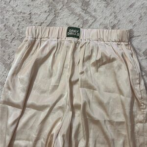 Daily Drills Cream Wide Leg Pants